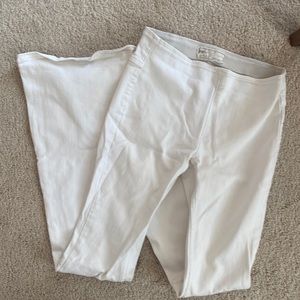 Free people flare leg stretchy pull on khaki colored jeans